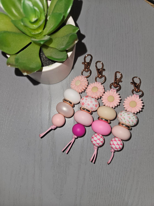 Candy Daisies 5 Beaded Keyrings