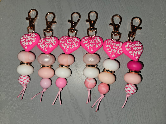 We Wear Pink 5 Beaded Keyring