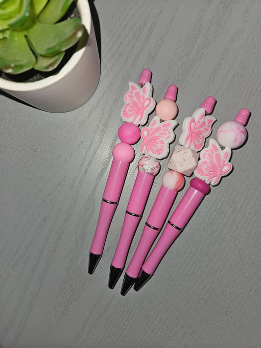 Pink Ribbon Butterfly Pen